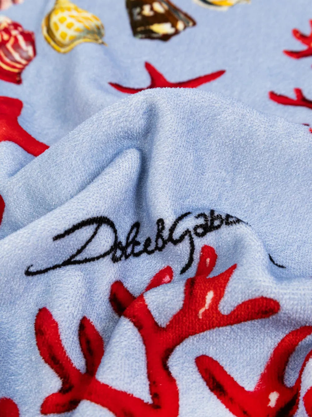 Dolce & Gabbana coral-starfish beach towel Blauw