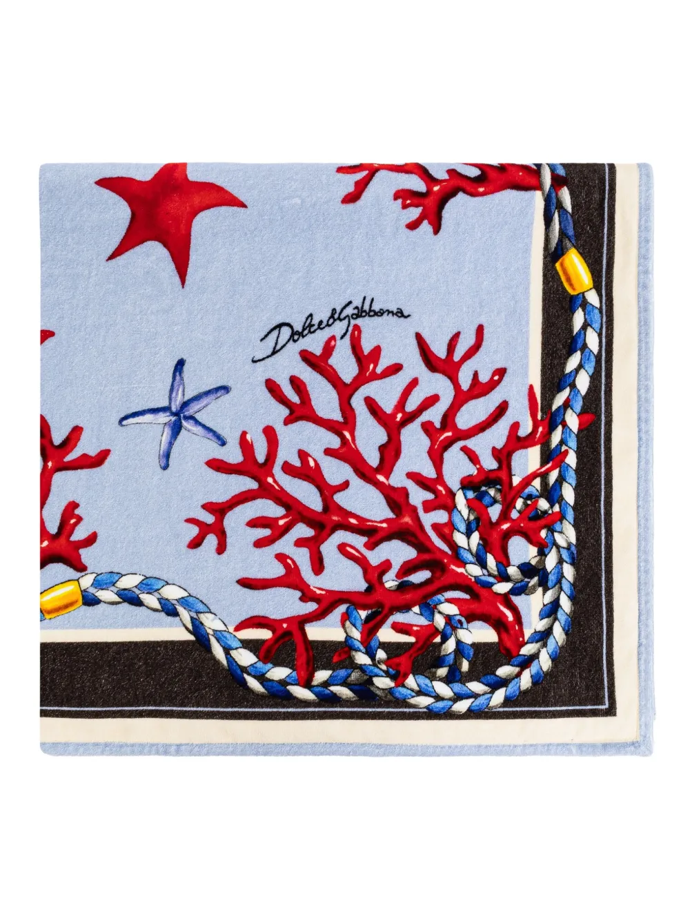 Dolce & Gabbana coral-starfish beach towel Blauw