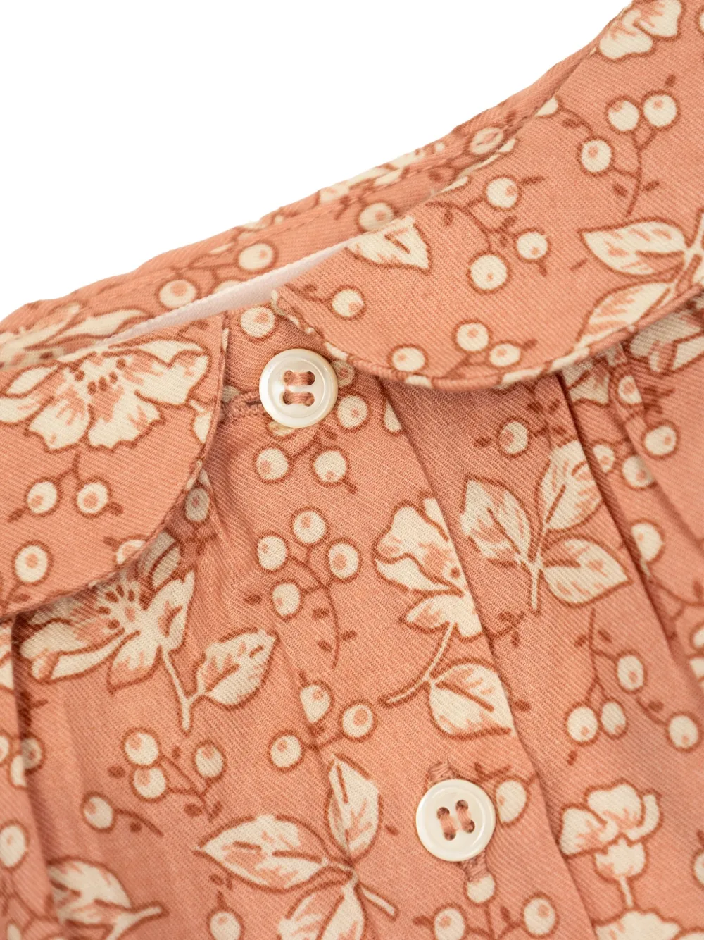 Bonpoint Pater-pan Collar Floral Blouse In Orange