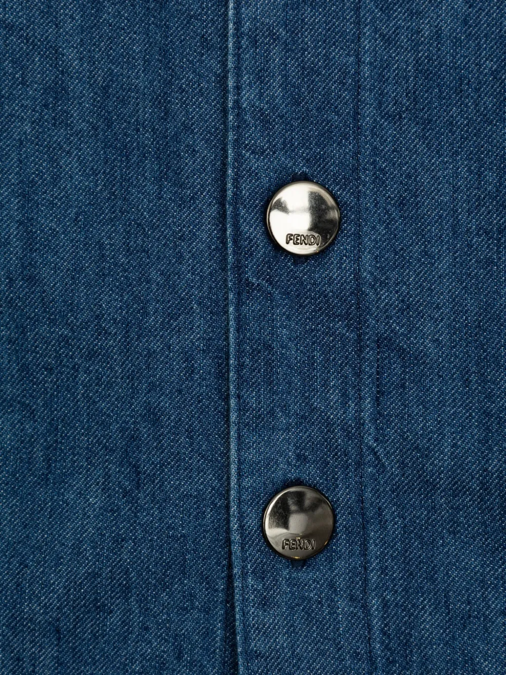 Fendi Kids Spijkershirt met geborduurd logo Blauw