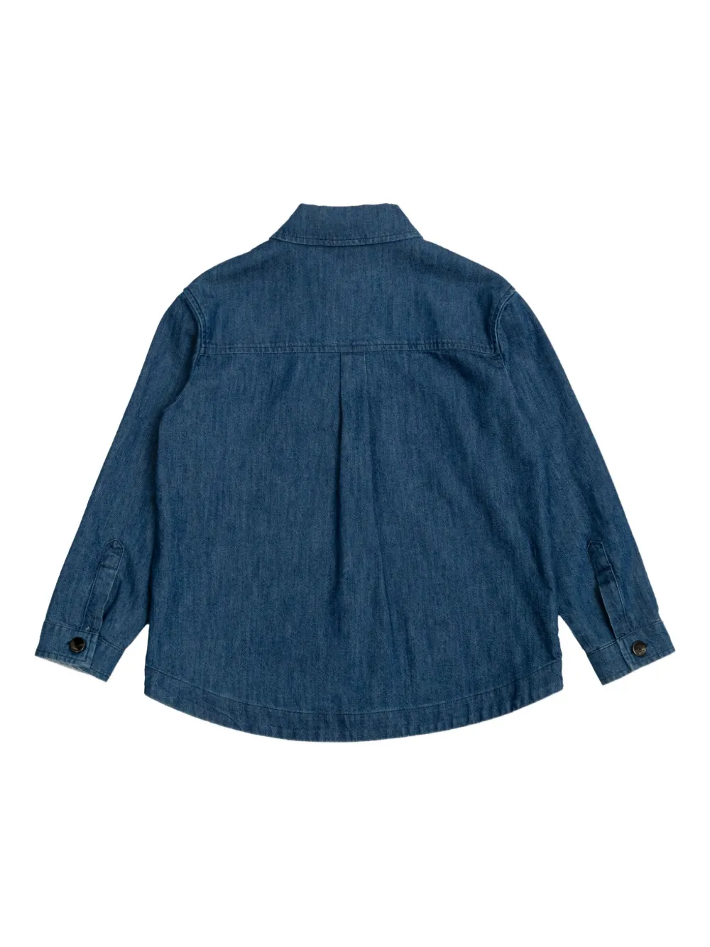 Fendi Kids Spijkershirt met geborduurd logo Blauw