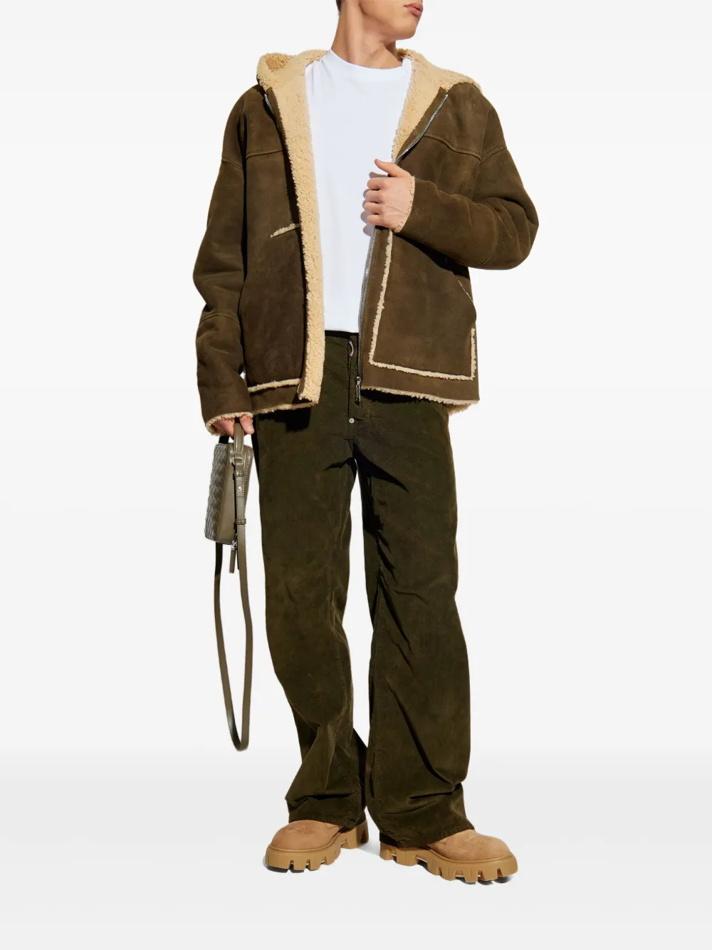 DSQUARED2 hooded shearling jacket Bruin