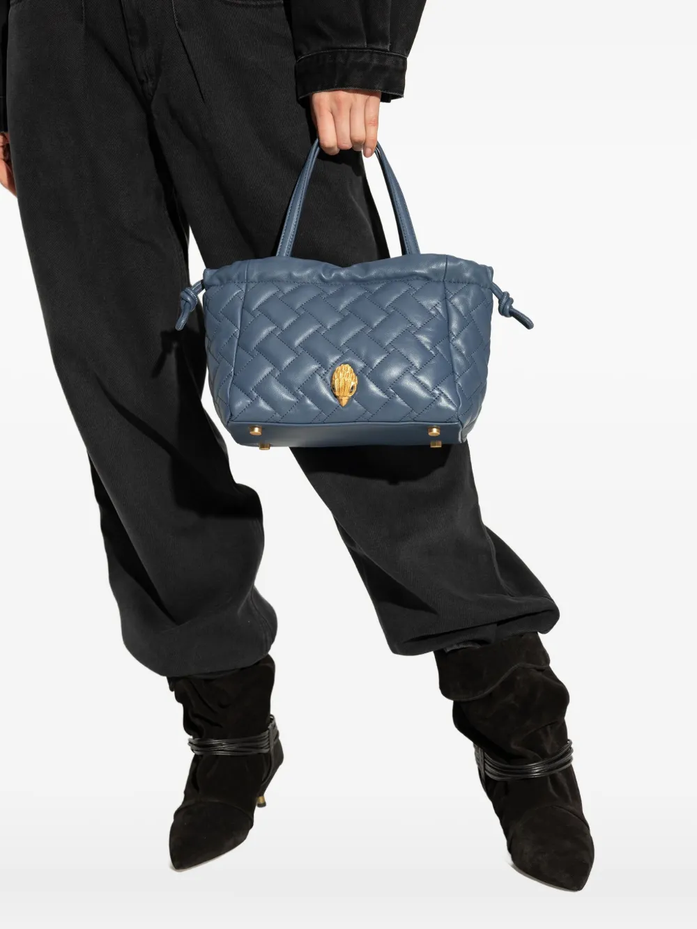 Kurt Geiger London small Kensington quilted tote bag Blauw