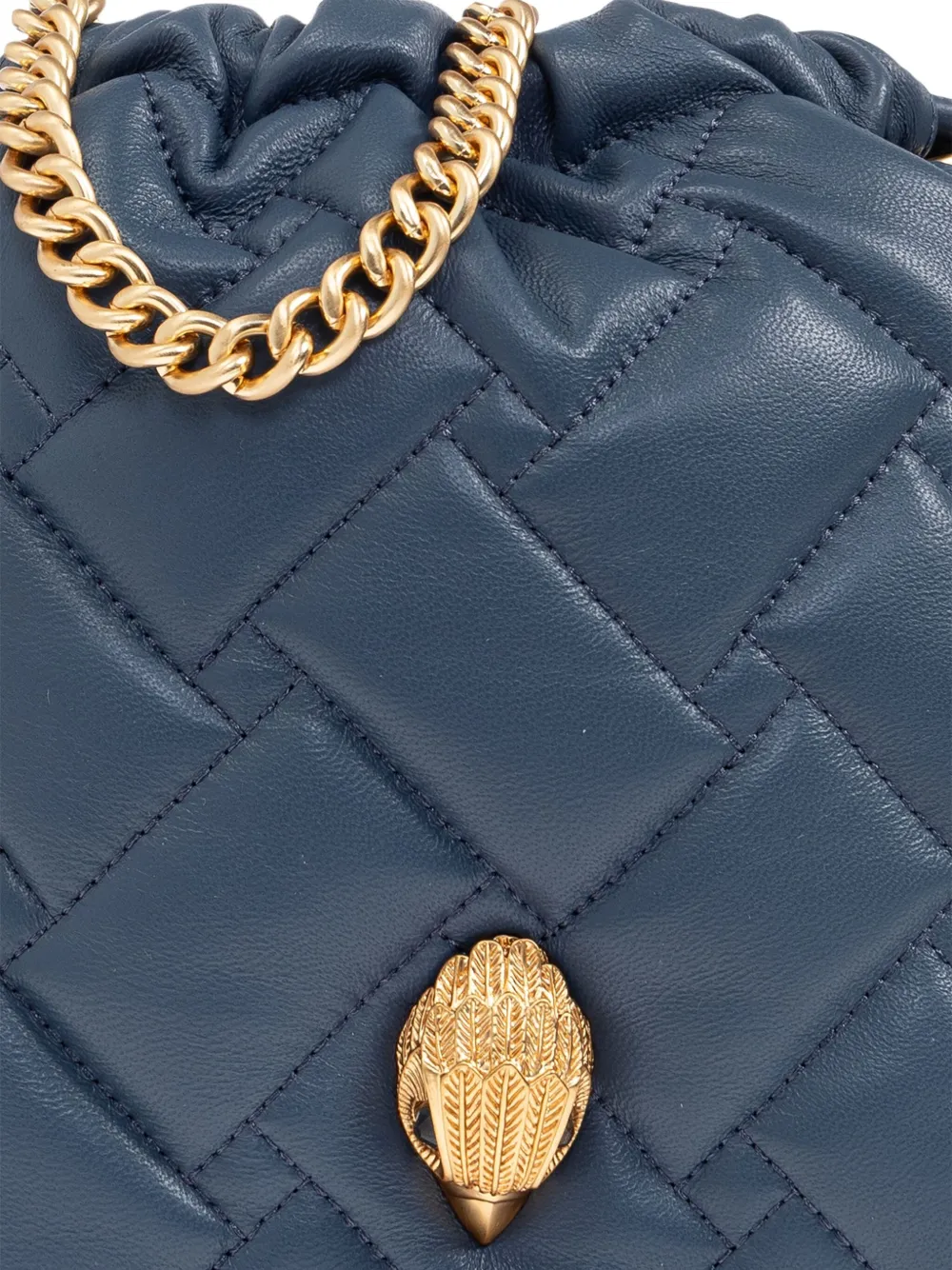 Kurt Geiger London small Kensington quilted bucket bag Blauw