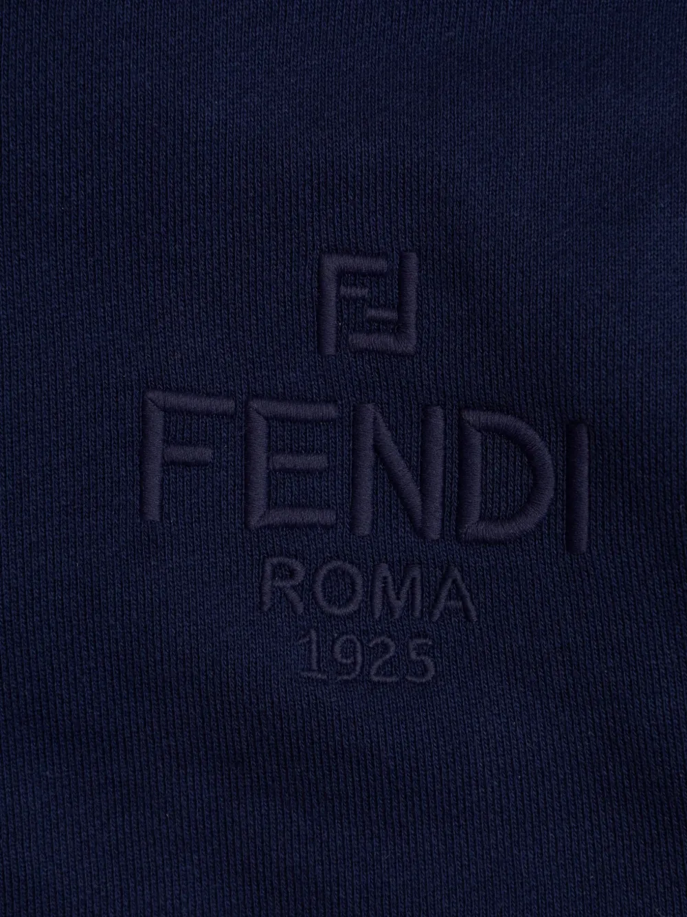 Fendi Kids Hoodie met geborduurd logo en rits Blauw