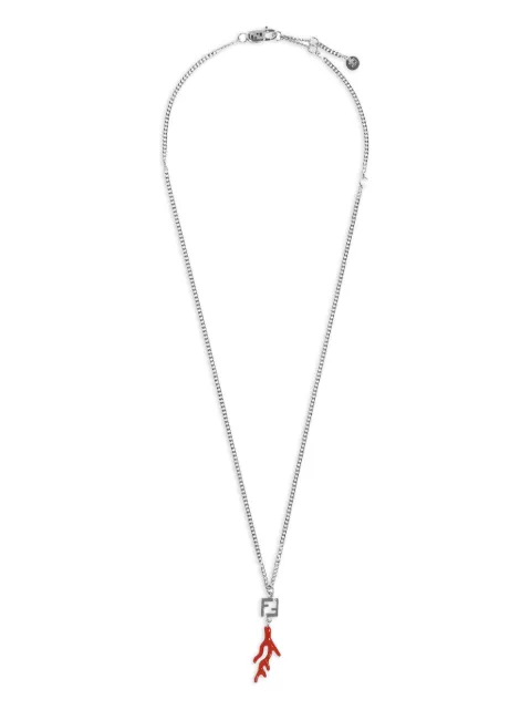 FENDI coral-detail chain necklace