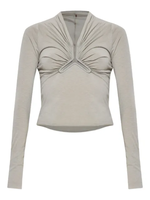 Rick Owens draped-neck long-sleeve T-shirt