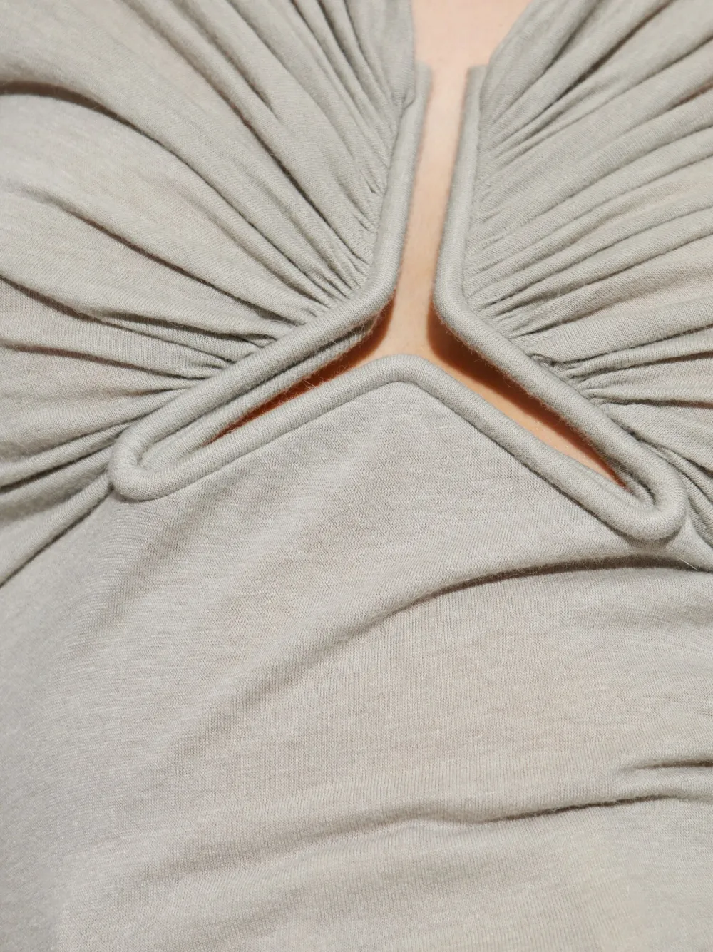 Rick Owens draped-neck long-sleeve T-shirt Grijs