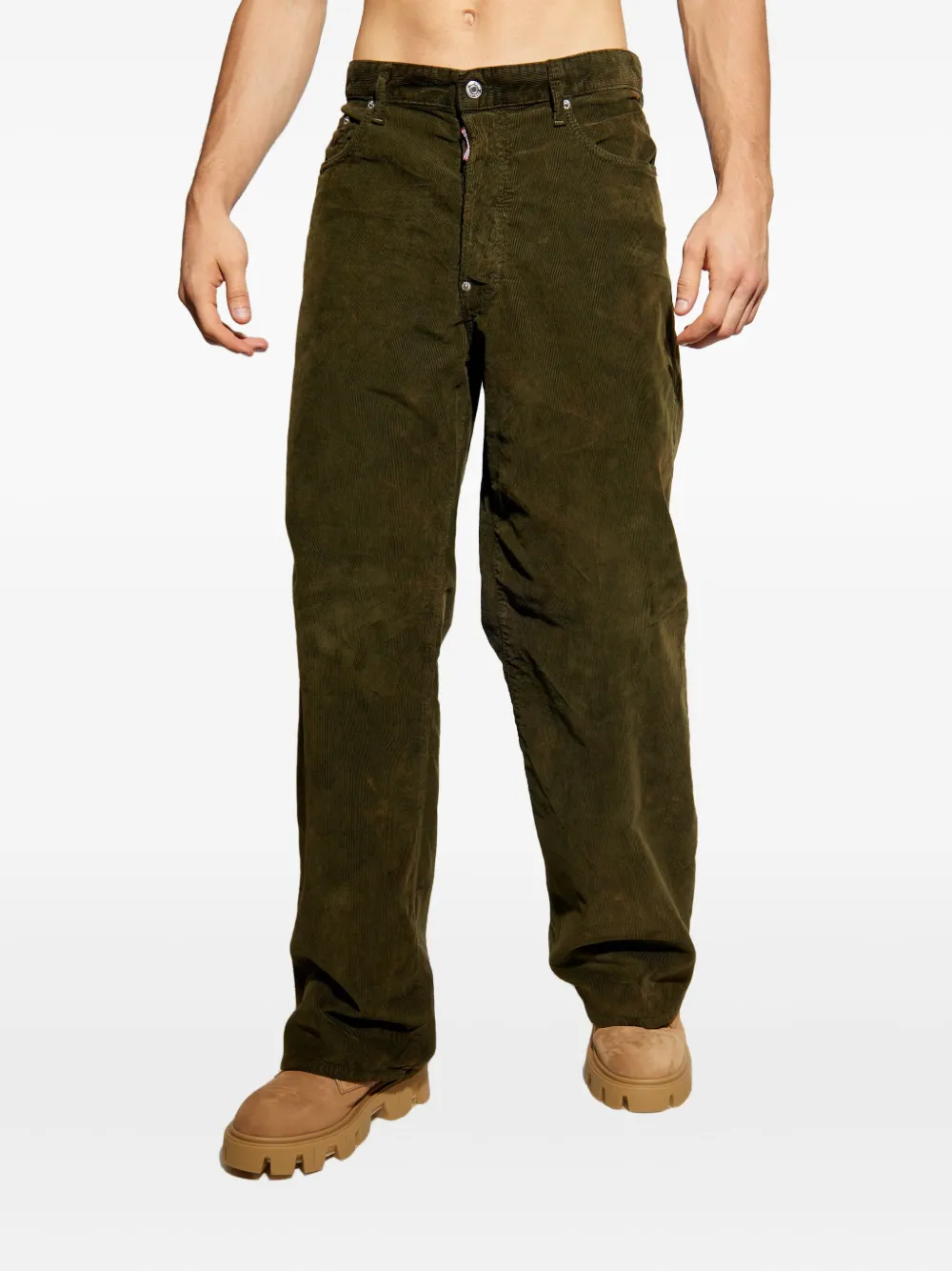 DSQUARED2 Ribfluwelen straight broek Groen