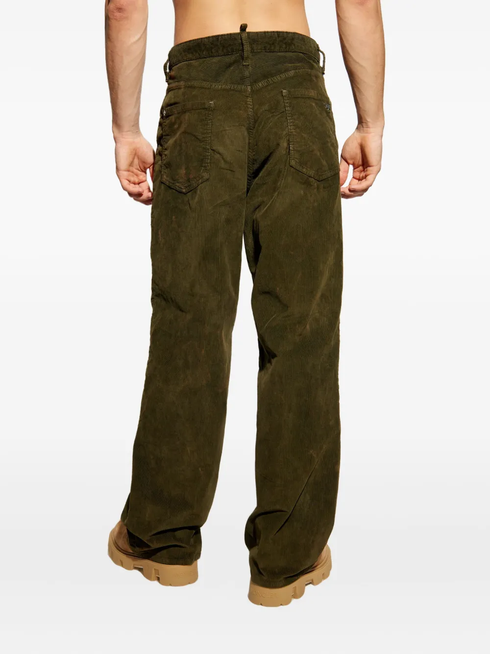 DSQUARED2 Ribfluwelen straight broek Groen