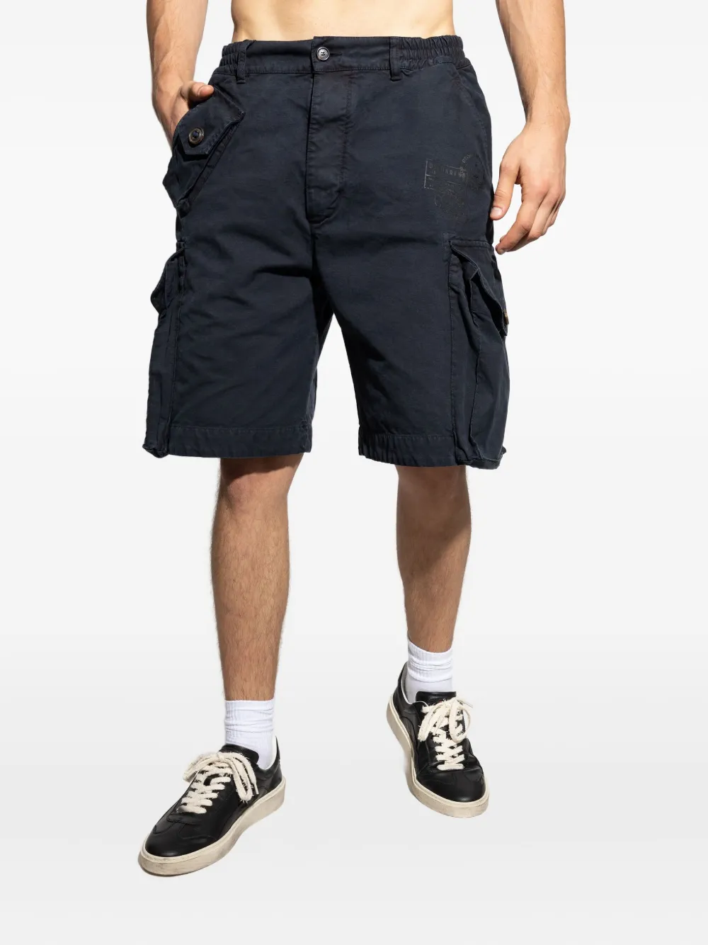 DSQUARED2 Shorts met cargo zak Blauw