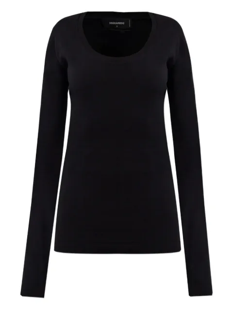 DSQUARED2 langærmet top med rund hals