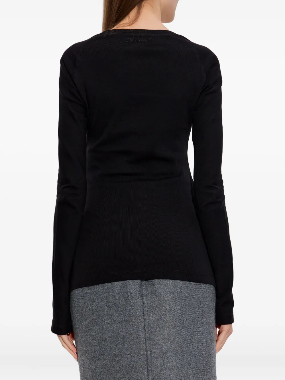 DSQUARED2 Top met ronde hals en lange mouwen Zwart