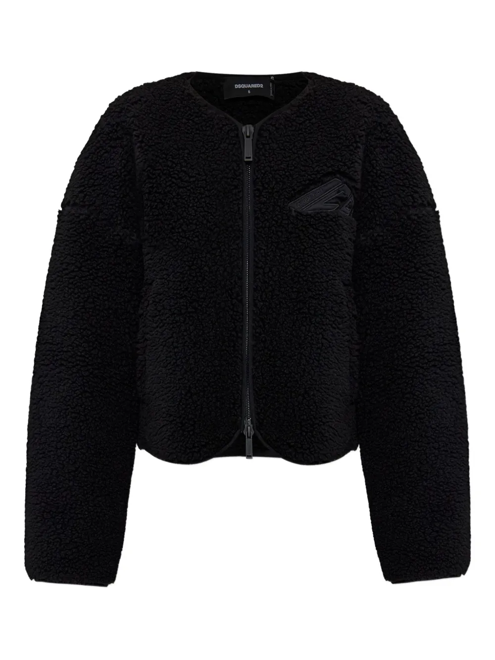 DSQUARED2 embroidered fleece jacket | Black | Image 1
