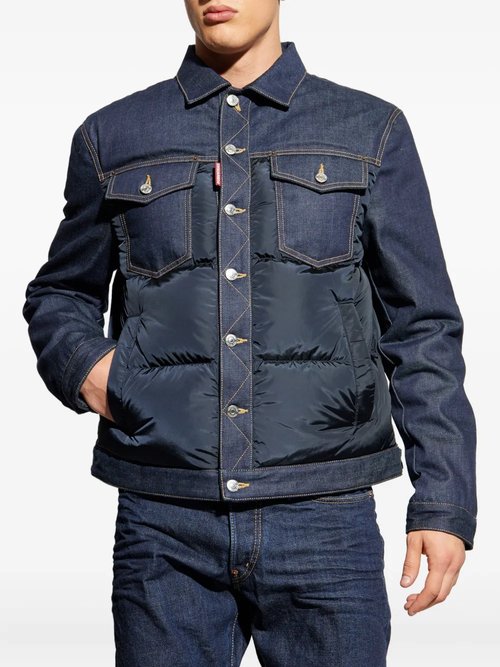 DSQUARED2 denim quilted jacket Blauw