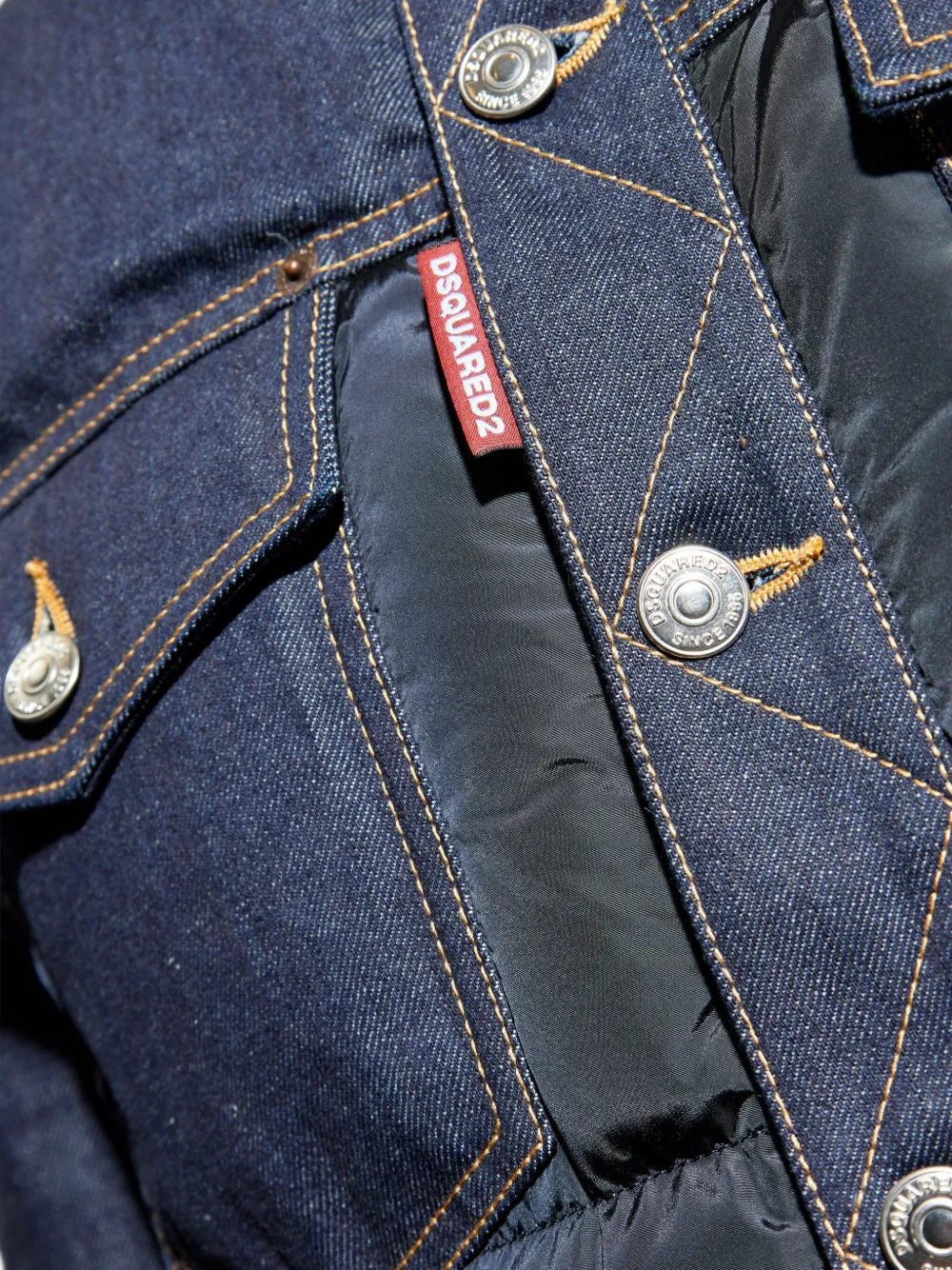 DSQUARED2 denim quilted jacket Blauw