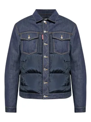 DSQUARED² ダークブルー デニムジャケット DSQUARED2 ペイント デニムジャケット | ブルー | FARFETCH JP