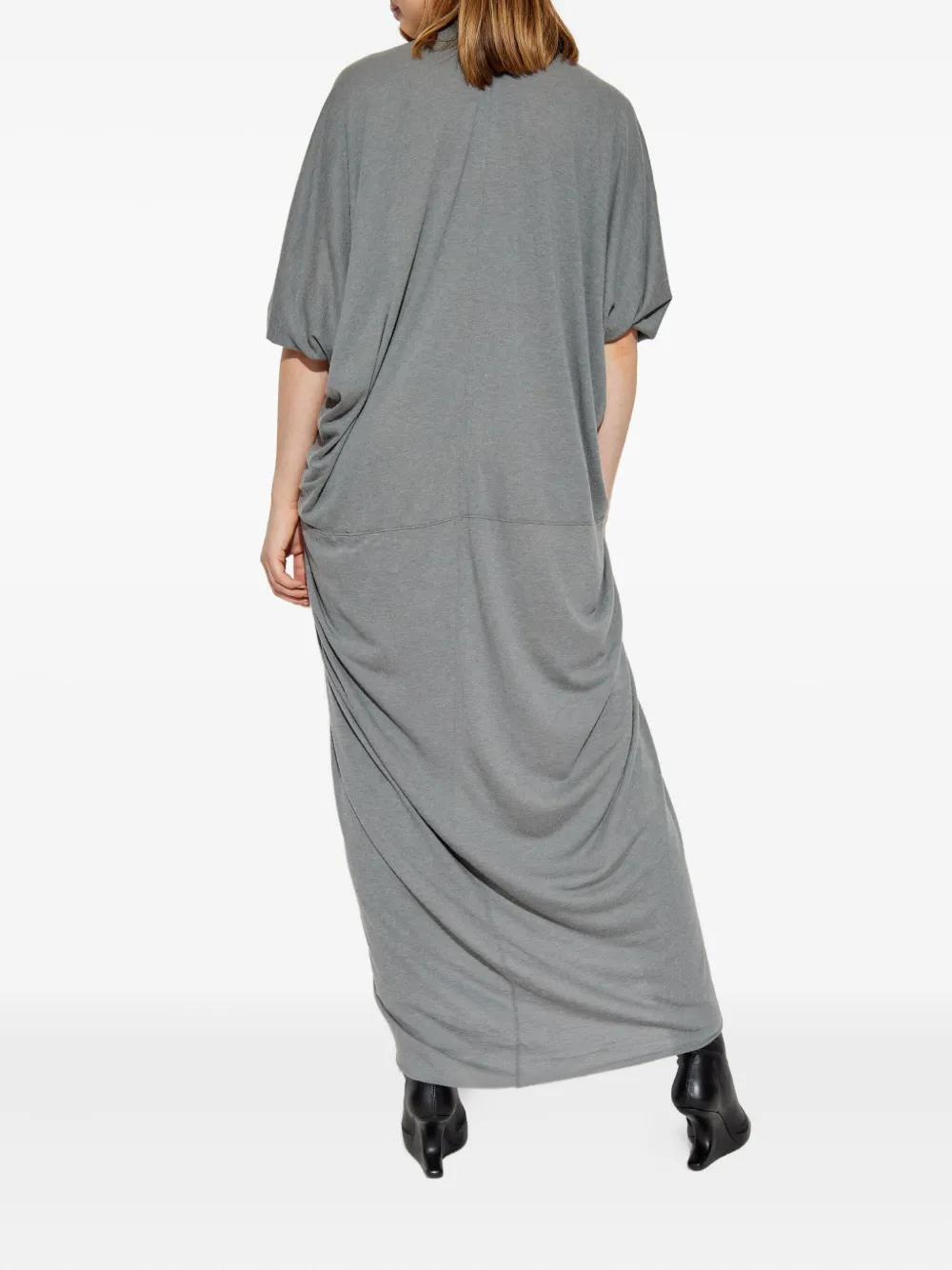 Rick Owens Gedrapeerde jurk met V-hals Grijs