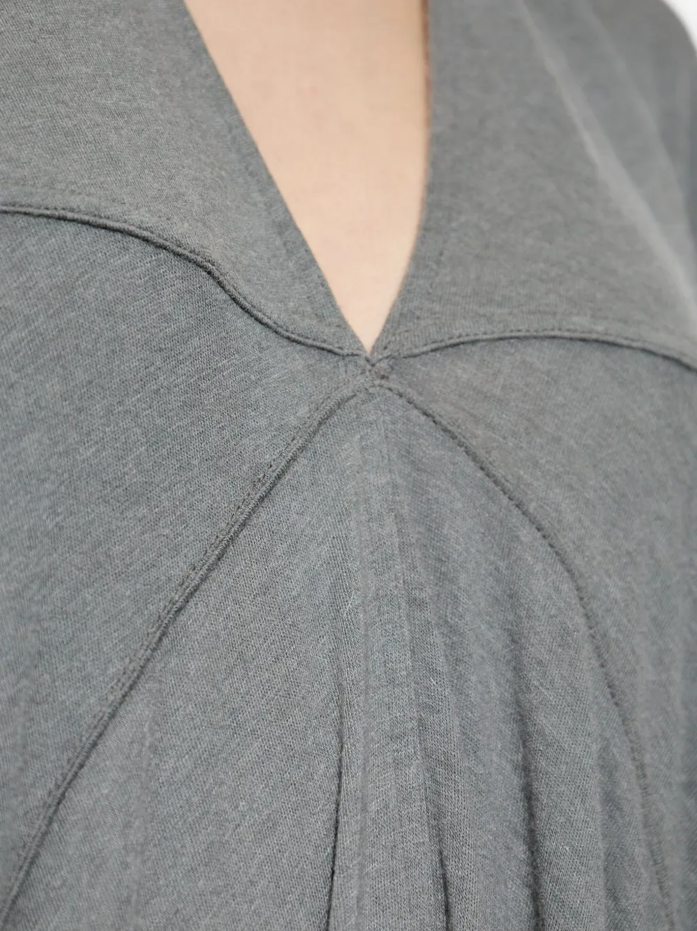 Rick Owens Gedrapeerde jurk met V-hals Grijs