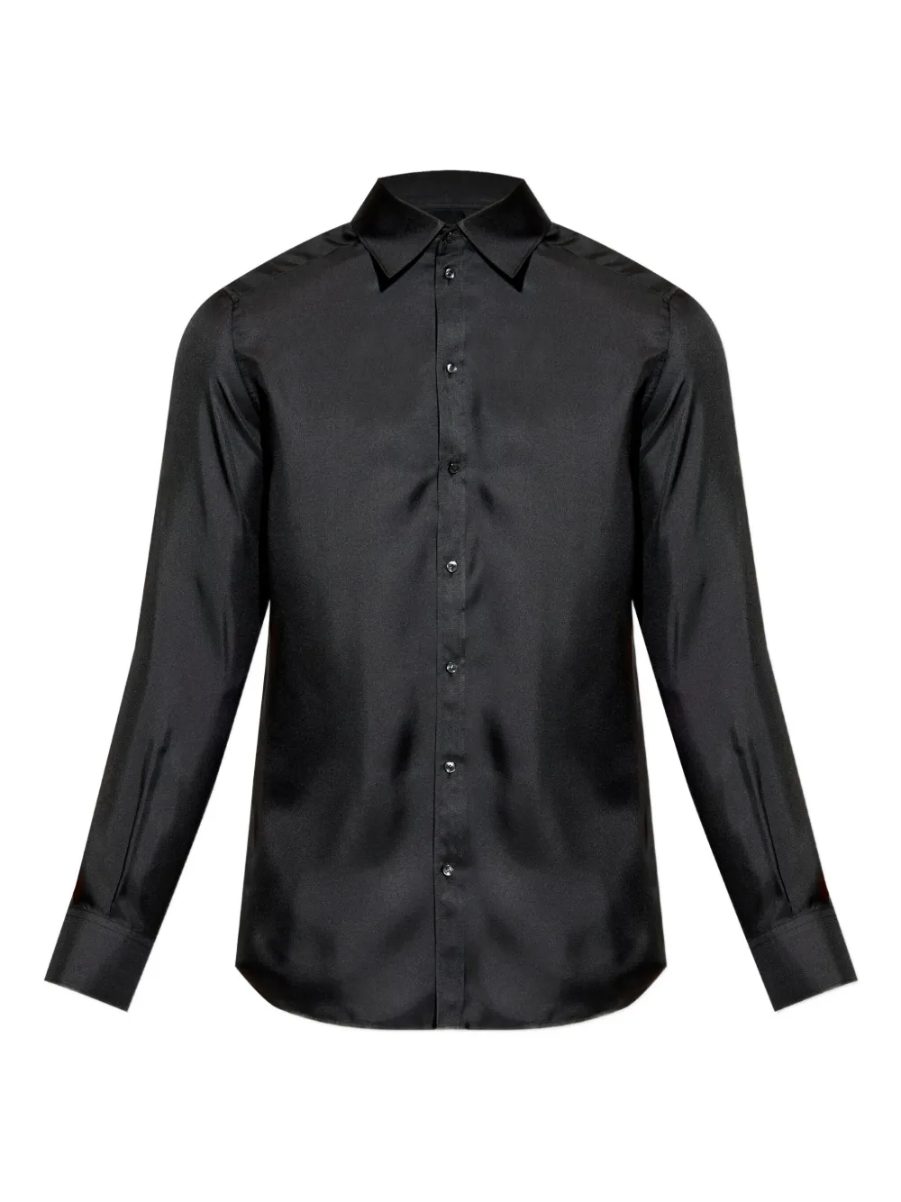 Dolce & Gabbana long-sleeve silk shirt Zwart