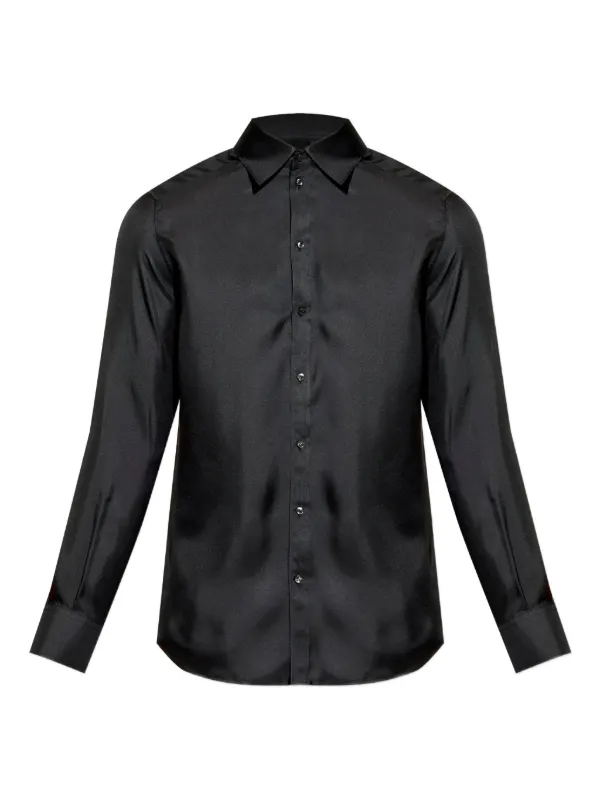 Dolce Gabbana long-sleeve Silk Shirt Black FARFETCH IN