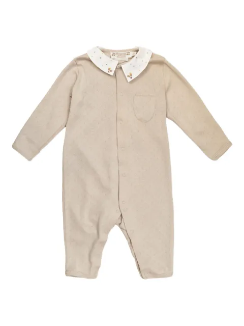 Bonpoint embroidered-collar cotton romper