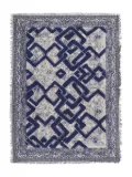 Pierre-Louis Mascia Aloeuw geometric-pattern fringed scarf - Blue