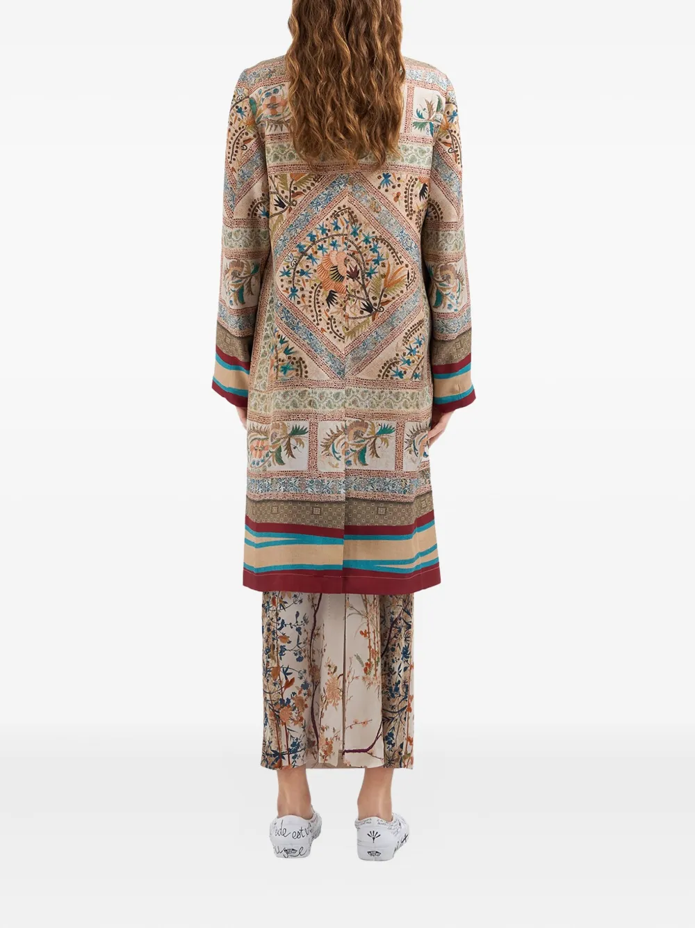 Pierre-Louis Mascia Aloe jas met enkele rij knopen en paisley-print Beige