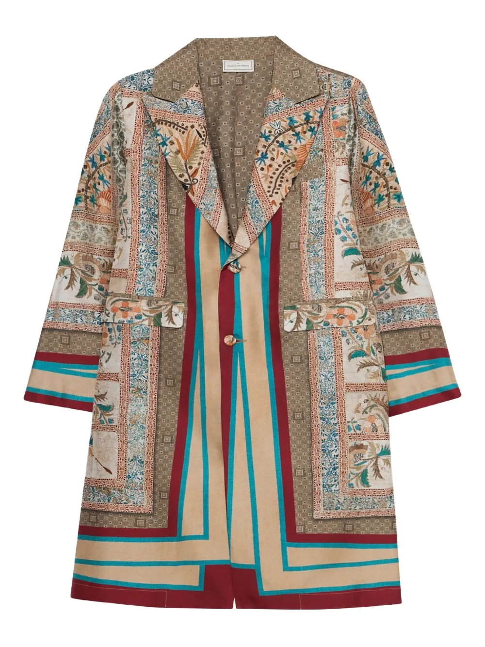 Pierre-Louis Mascia Aloe jas met enkele rij knopen en paisley-print Beige