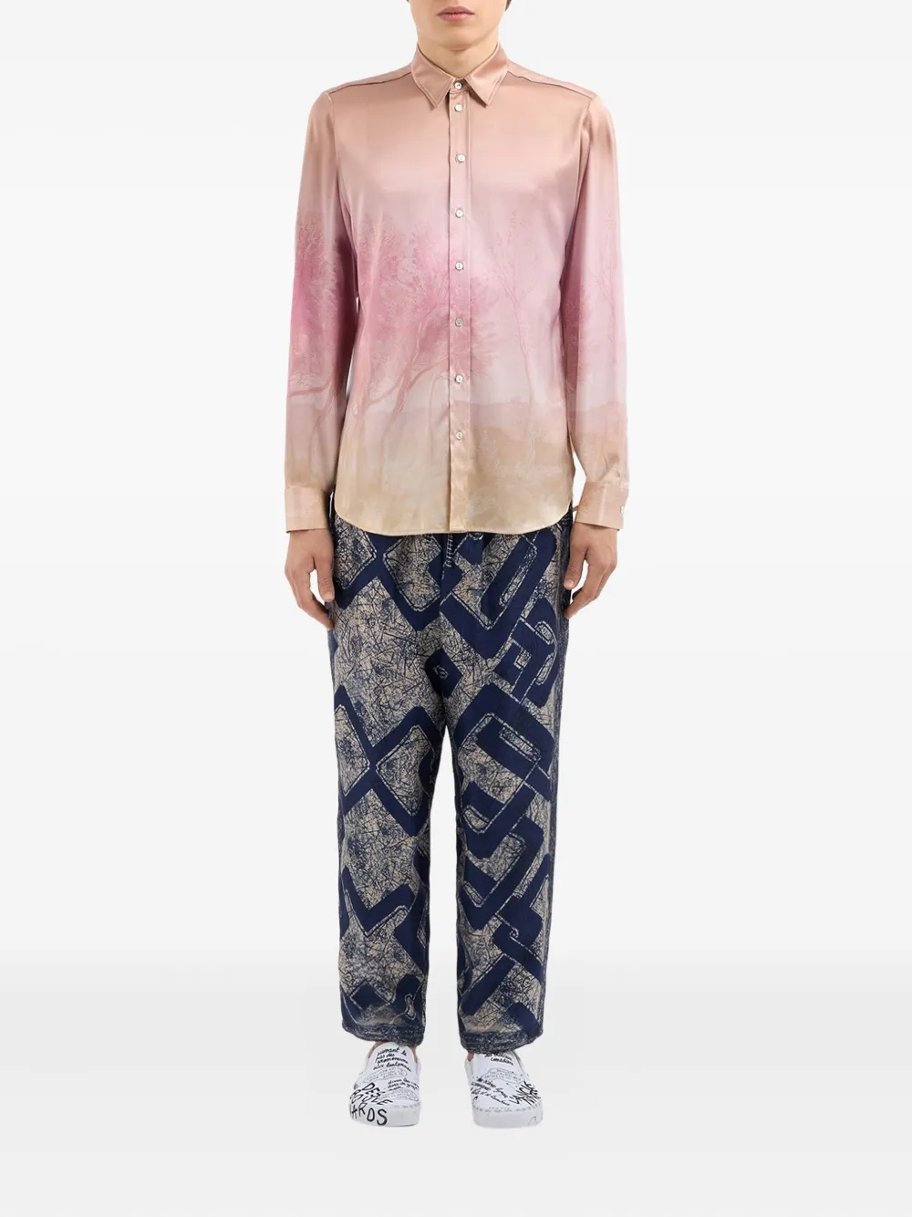 Pierre-Louis Mascia Shirt met landschapsprint Roze