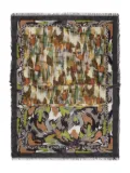 Pierre-Louis Mascia Aloeuw abstract-print fringed scarf - Black
