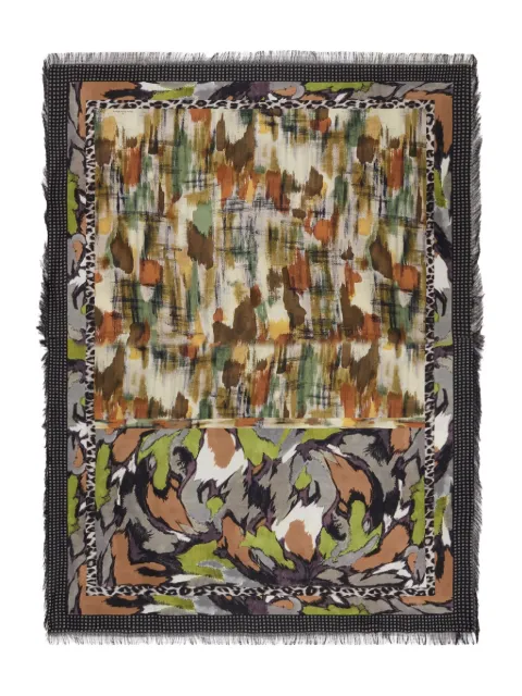 Pierre-Louis Mascia Aloeuw abstract-print fringed scarf