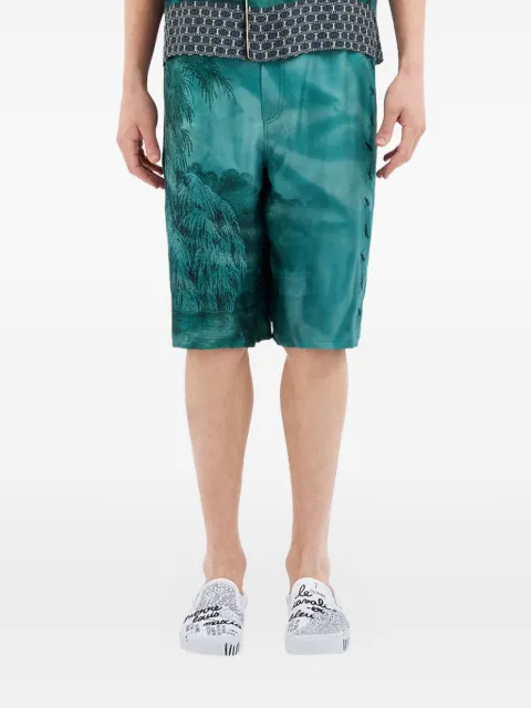 Pierre-Louis Mascia shorts con paisaje estampado