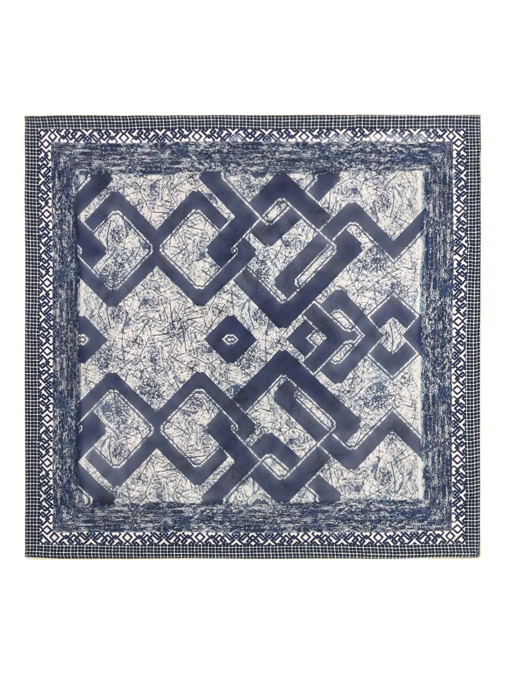 Pierre-Louis Mascia Aloeuw sjaal met geometrisch patroon Blauw
