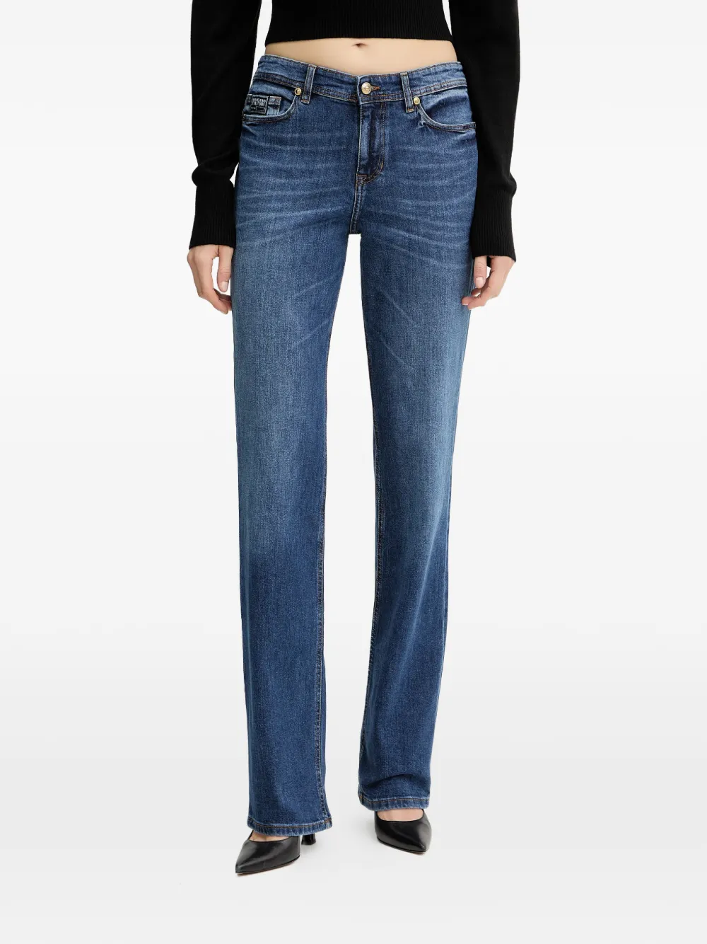 Versace Jeans Couture logo-patch belt-loop jeans - Blu