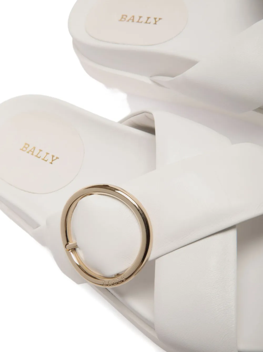 Bally crossover-strap leather sandals White
