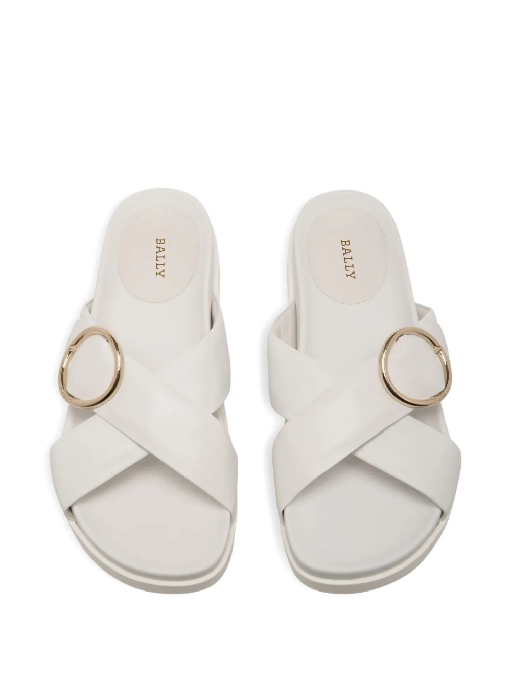 Bally crossover-strap leather sandals White