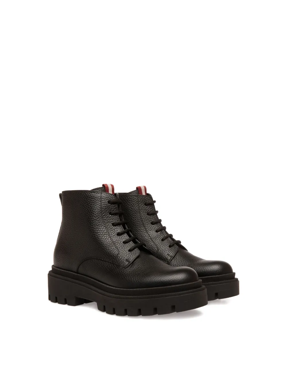 Bally Leren laarzen met veters Zwart