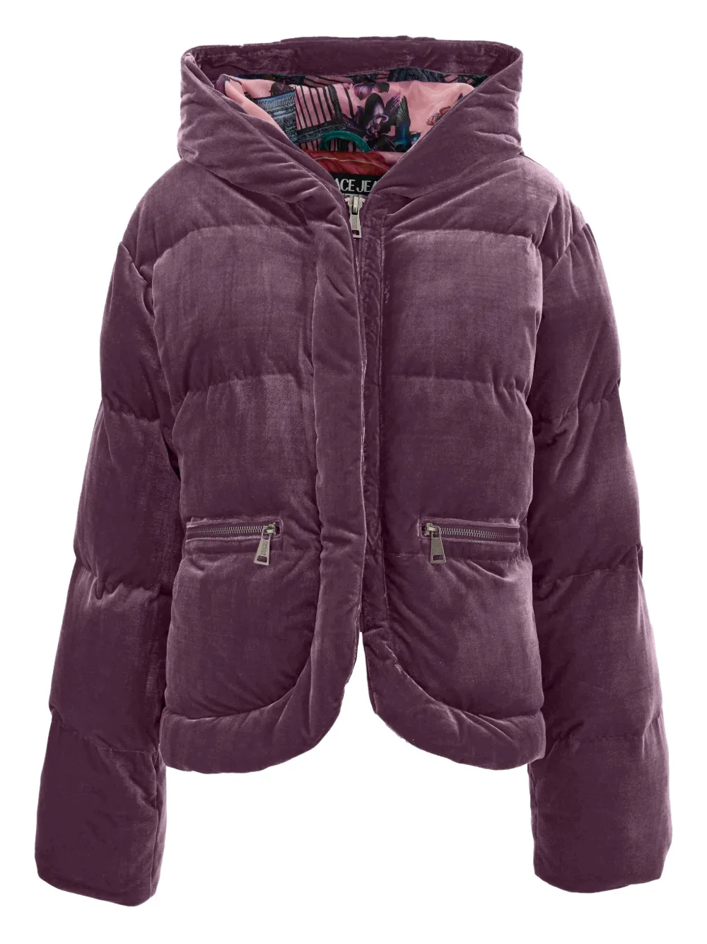 Versace Jeans Couture velvet puffer jacket | Purple | Image 1