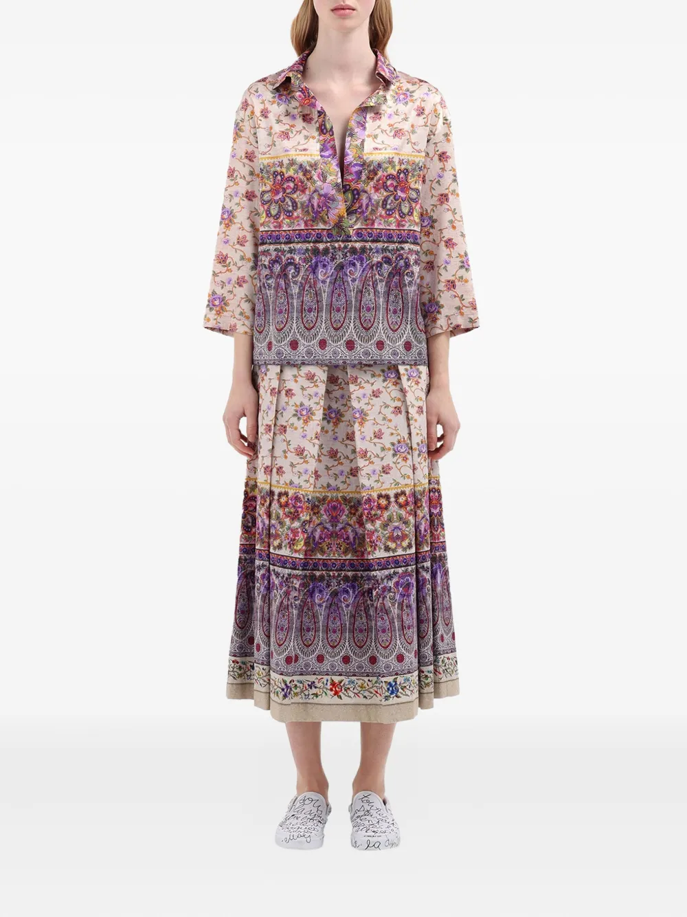 Pierre-Louis Mascia Shirt met bloemenprint Beige