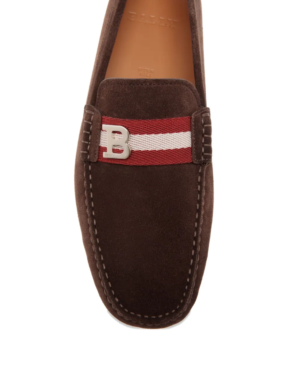 Bally Driver loafers met lintdetail Bruin