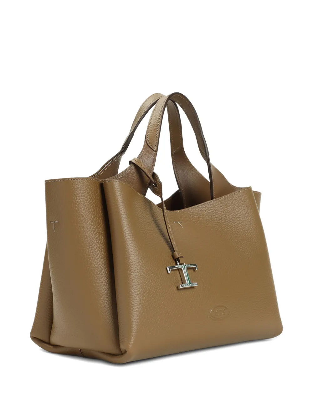Tod's Leren schoudertas met T-logo Bruin