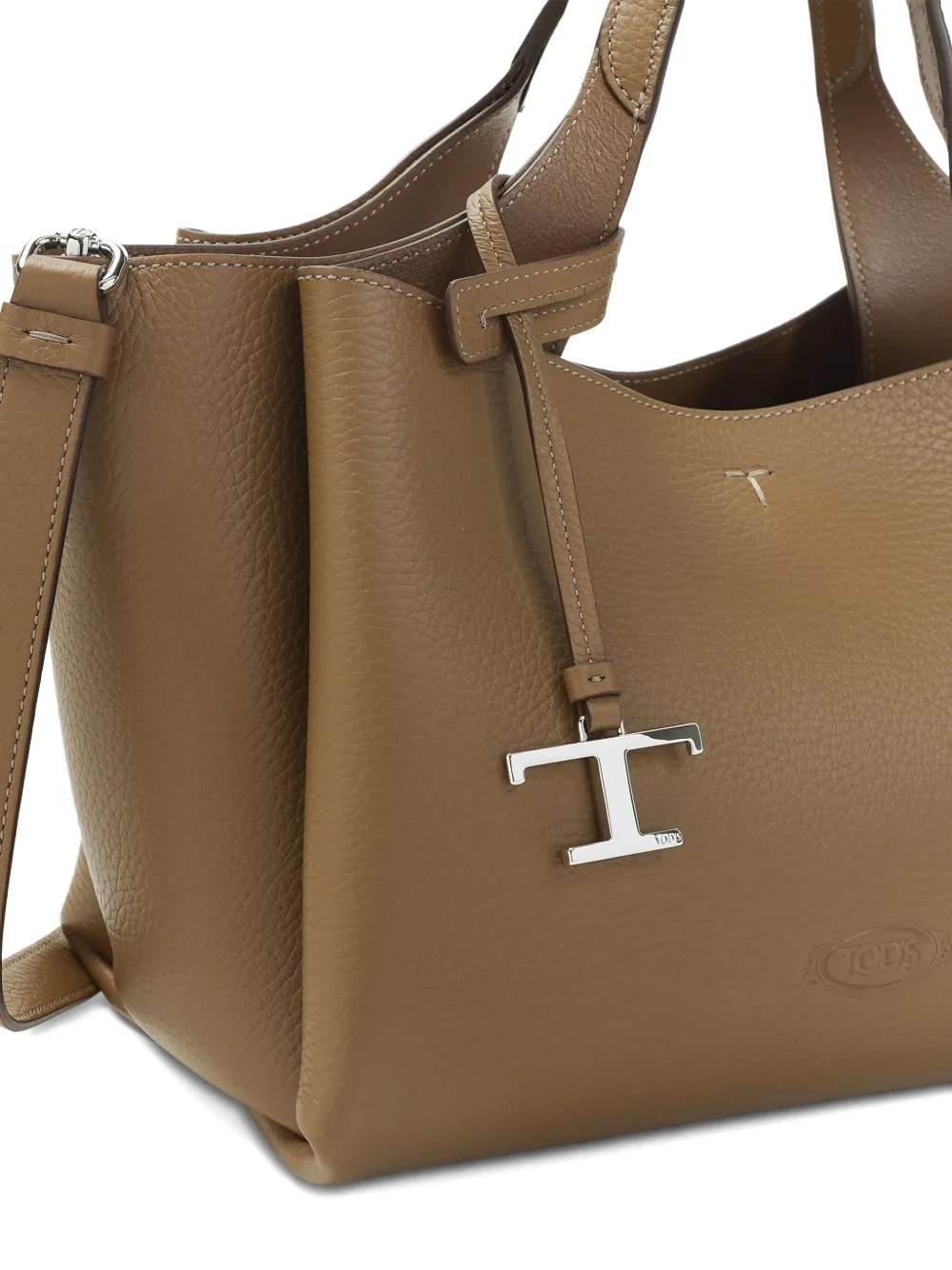 Tod's Leren schoudertas met T-logo Bruin