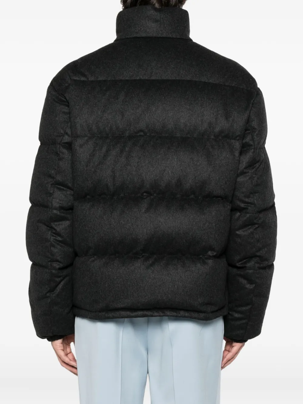 Prada quilted zip-up padded jacket Grijs