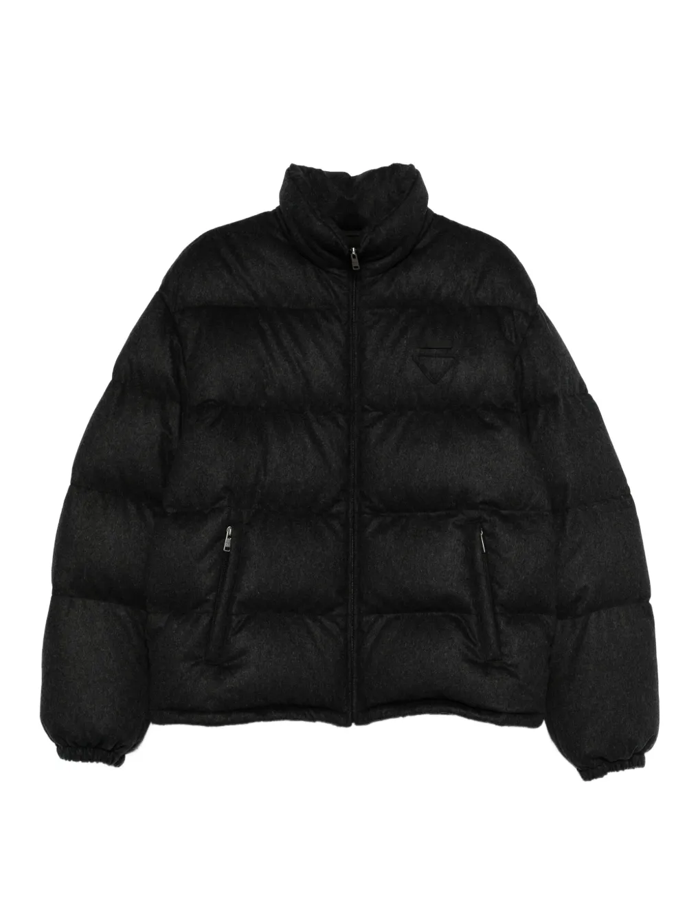 Prada quilted zip-up padded jacket Grijs