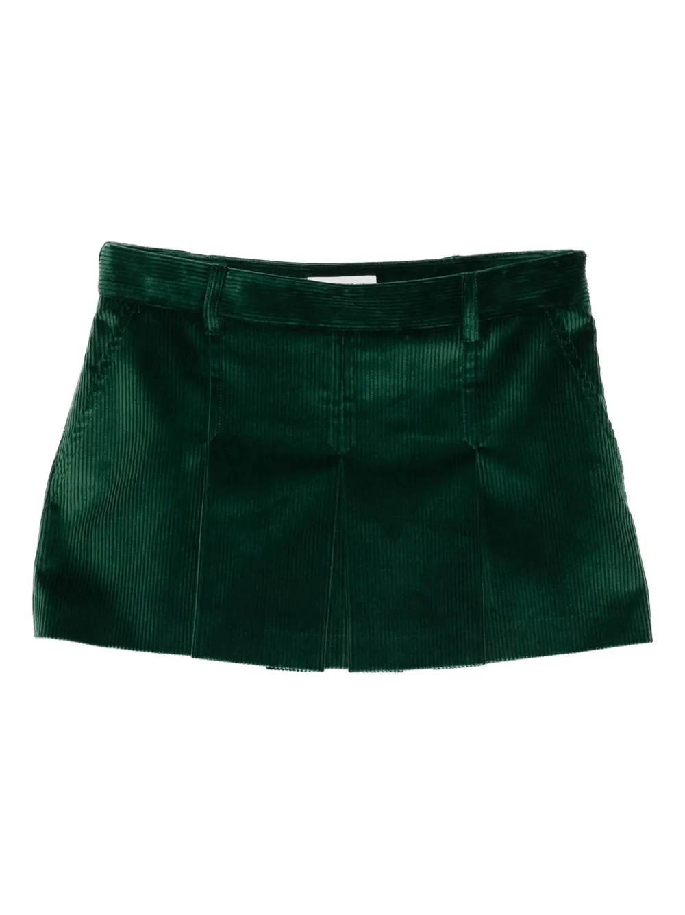 Miu pleated corduroy skirt Groen