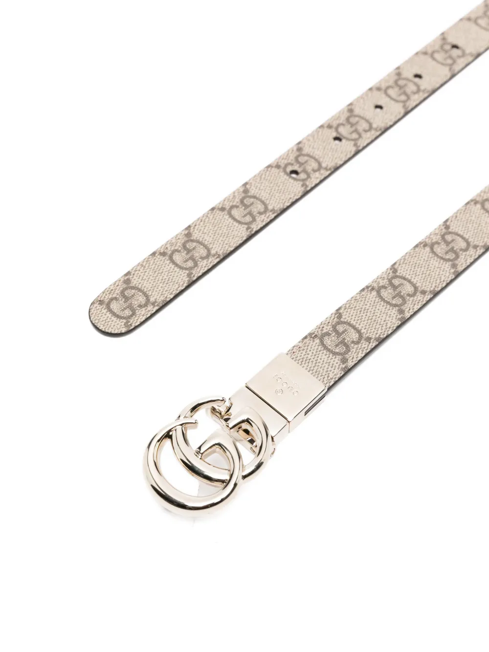 Gucci Leren riem met GG monogram Beige