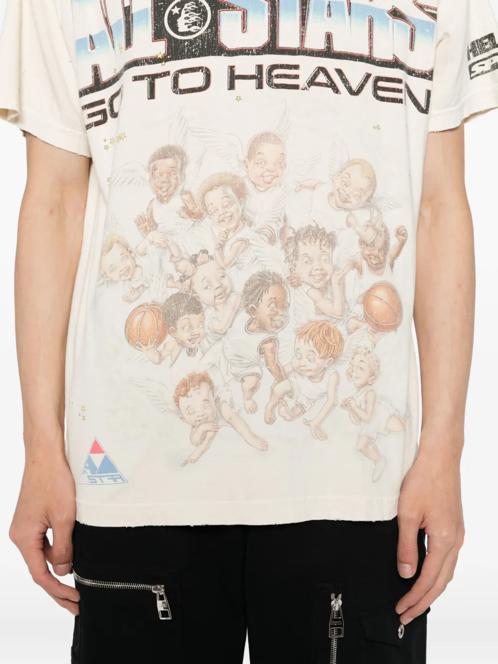 HELLSTAR T-shirt met grafische print Beige