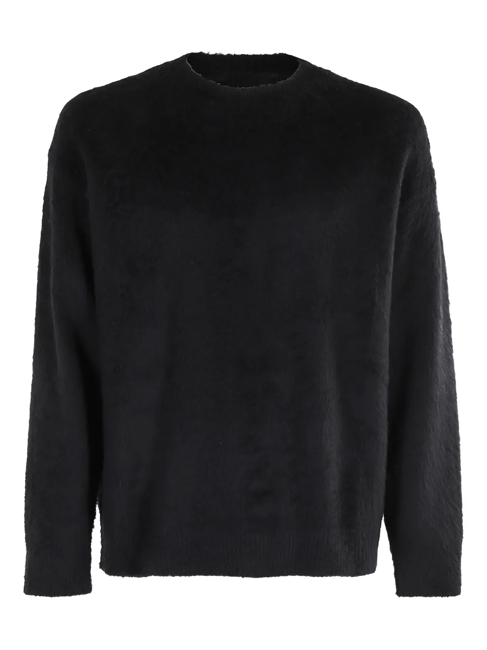 Roberto Collina brushed crew-neck sweater Zwart
