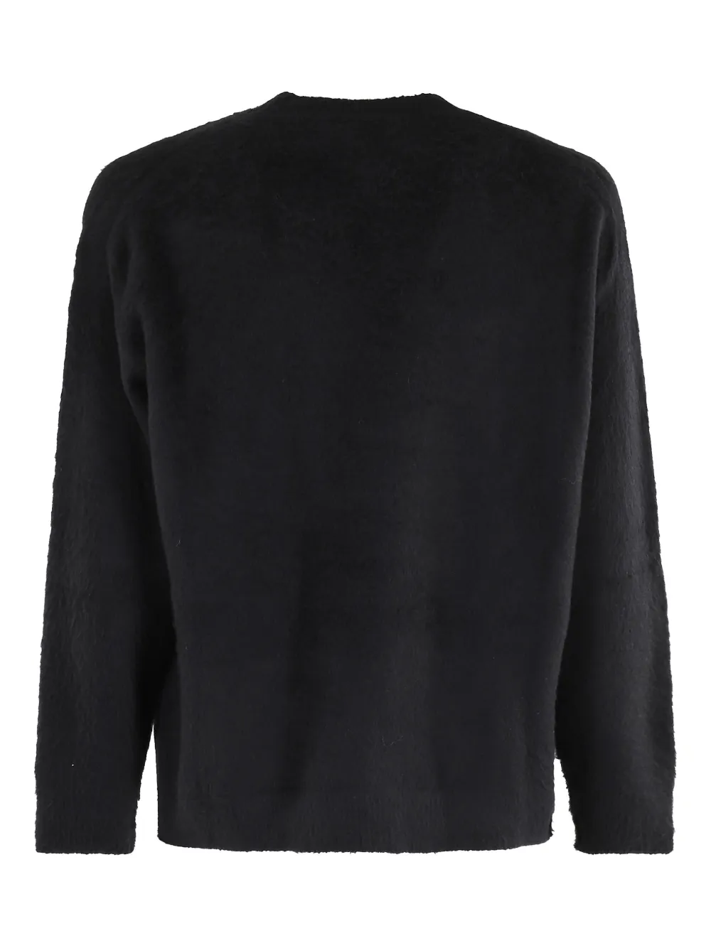Roberto Collina brushed crew-neck sweater Zwart